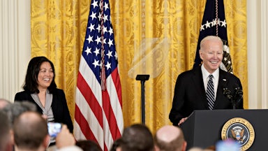 Biden and Acting Labor Secretary Julie Su