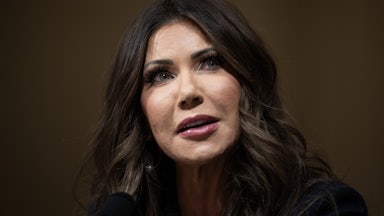 Homeland Security Secretary Kristi Noem speaks during a House committee hearing
