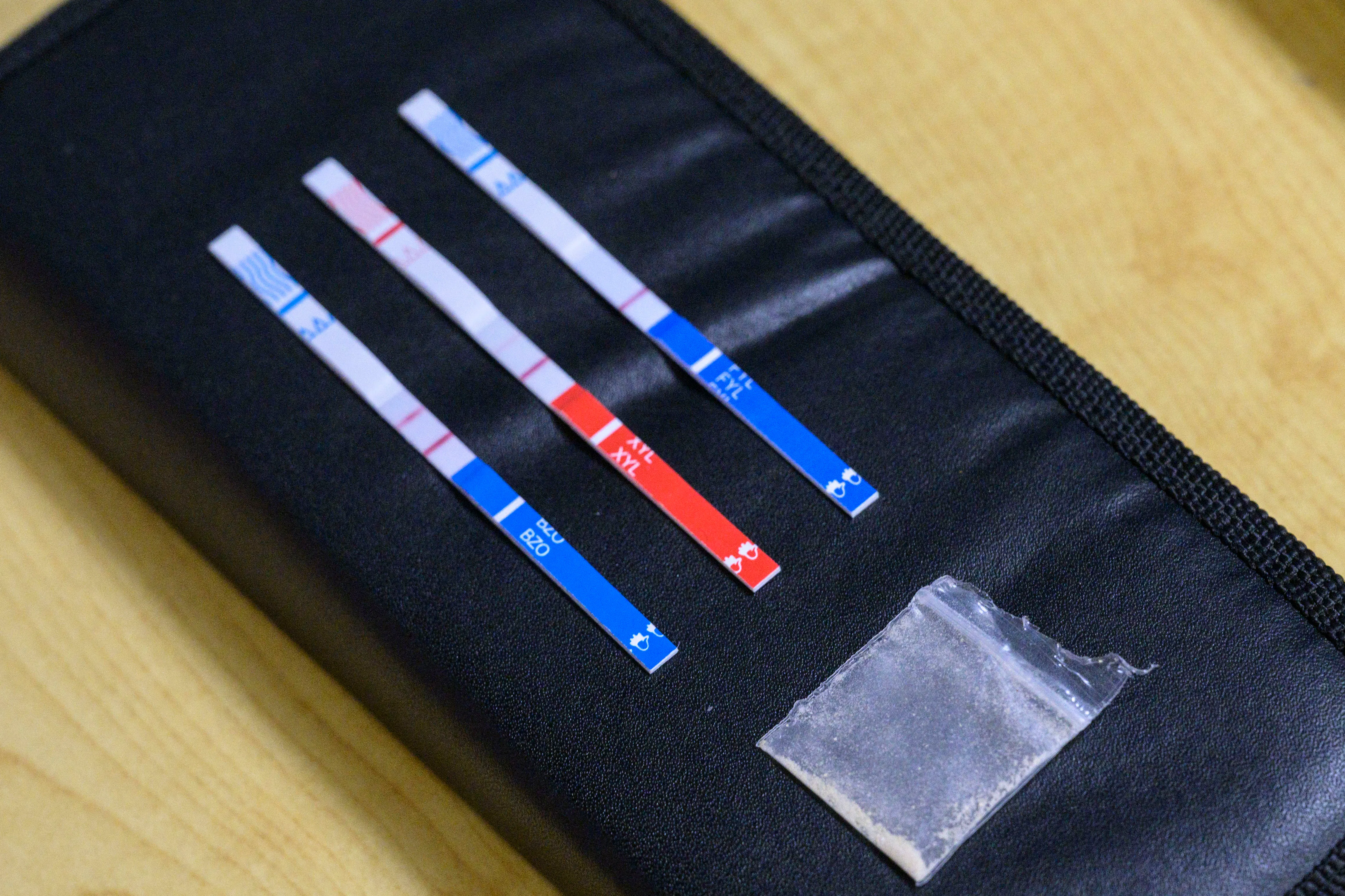 Test strips used to detect the presence of fentanyl
