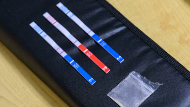 Test strips used to detect the presence of fentanyl
