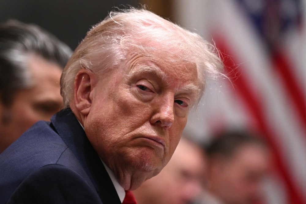 Donald Trump frowns