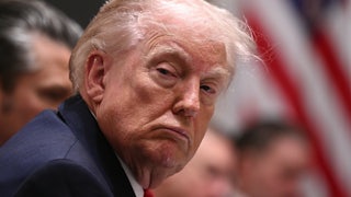 Donald Trump frowns