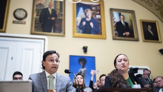 Chief Chuck Hoskin Jr., chief of the Cherokee Nation, and Mainon Schwartz, attorney at the Congressional Research Service