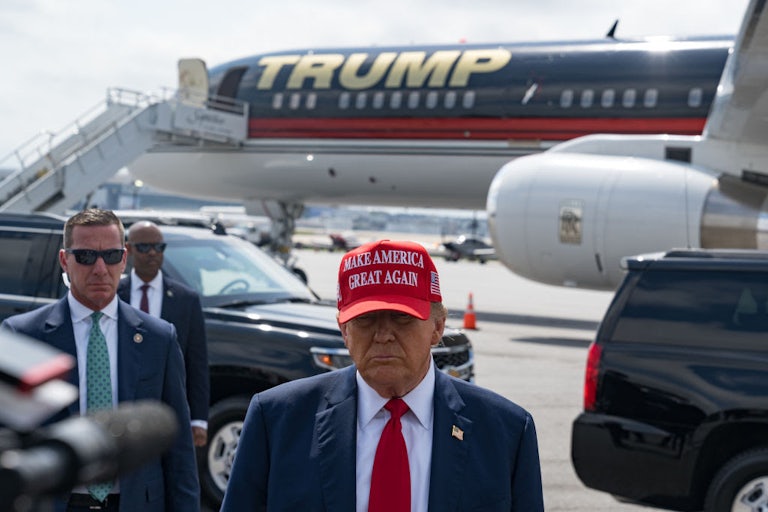 Former U.S. President Donald Trump in Atlanta on April 10