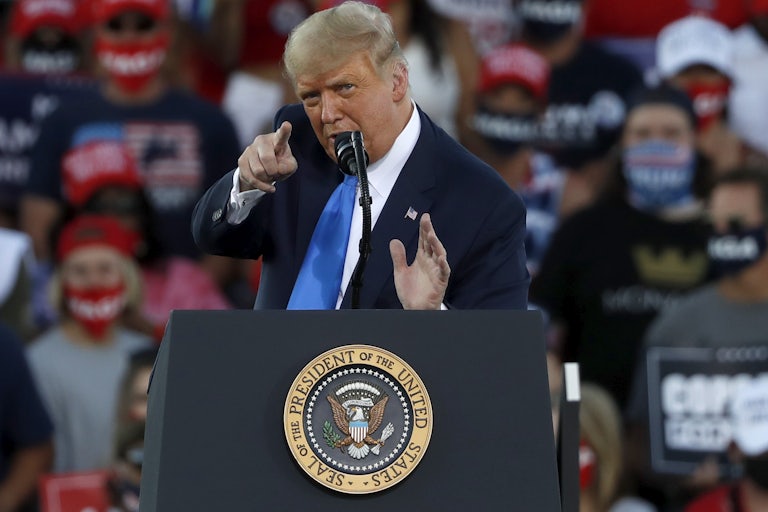 President Donald Trump at a campaign rally