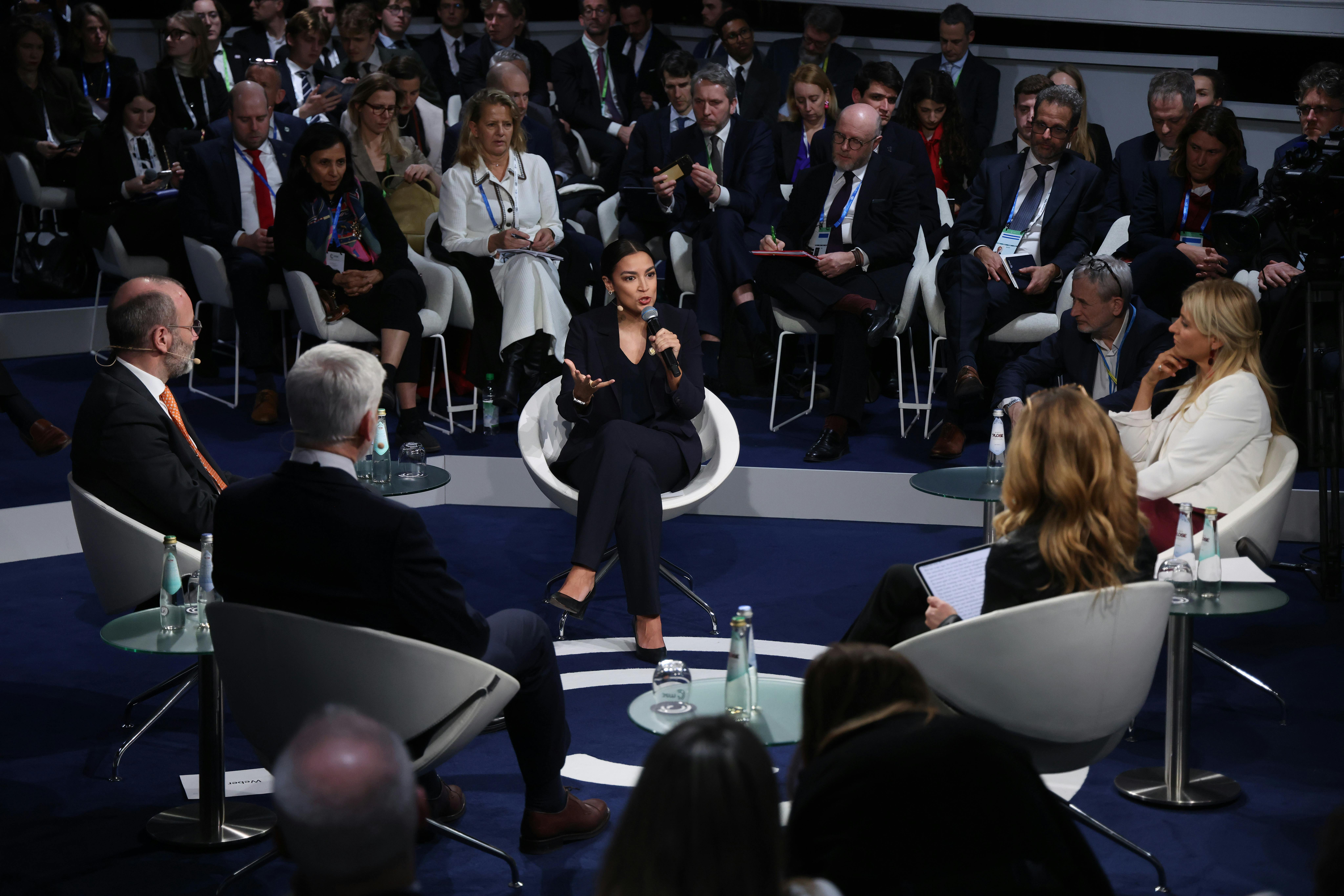 AOC speaking in Munich