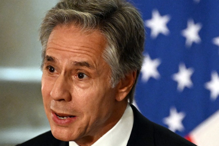 Secretary of State Antony Blinken speaking