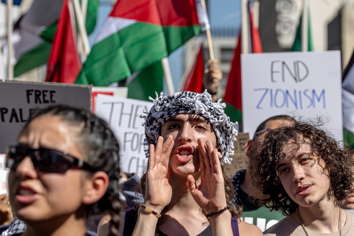 A pro-Palestinian march in Los Angeles