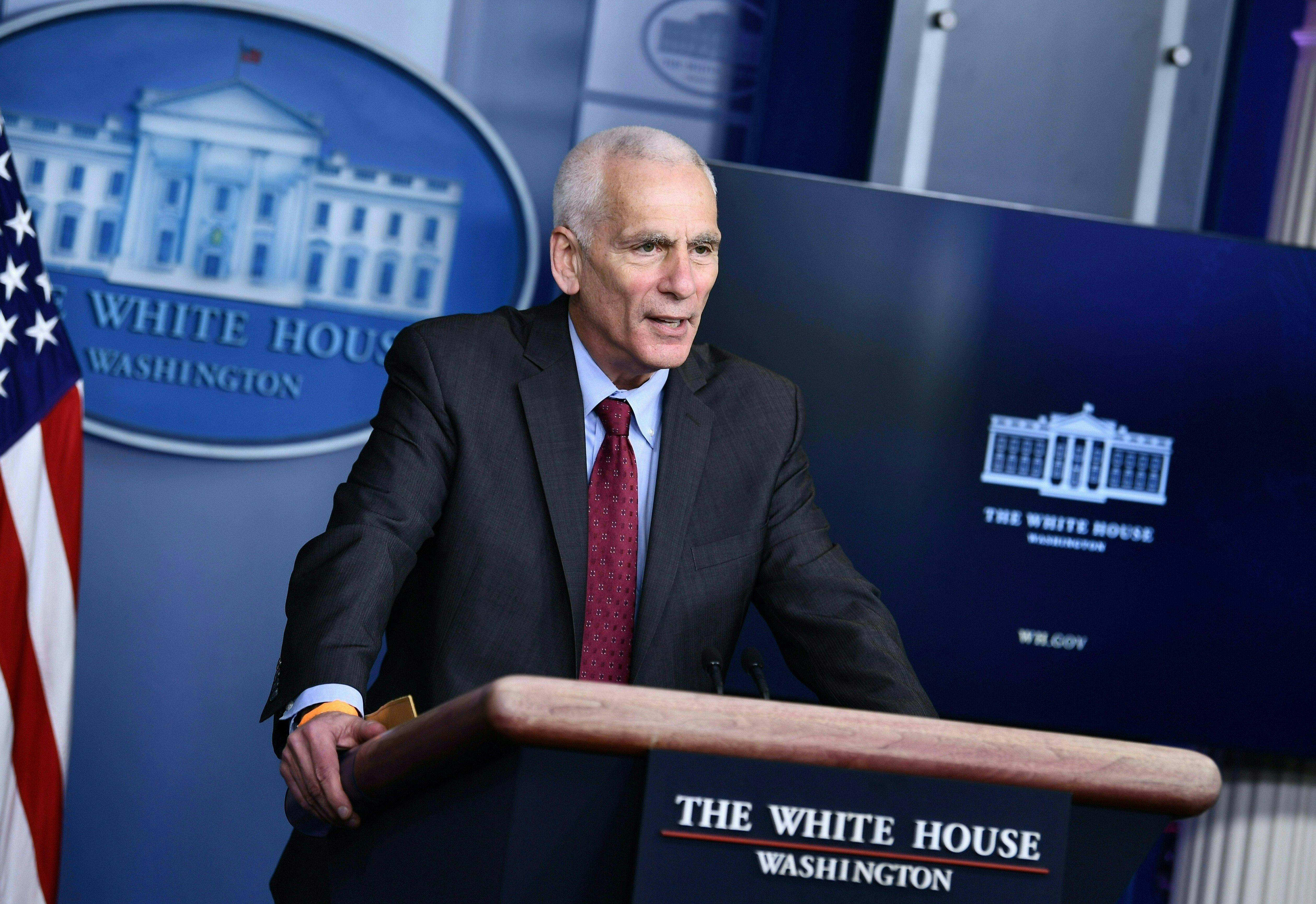 White House Council of Economic Advisers Member Jared Bernstein speaks to reporters at the White House.