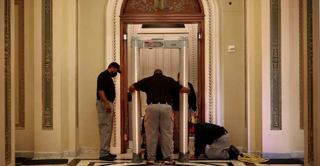 Republicans Remove Metal Detectors Installed in the Capitol After January 6 Republicans Remove Metal Detectors Installed in the Capitol After January 6