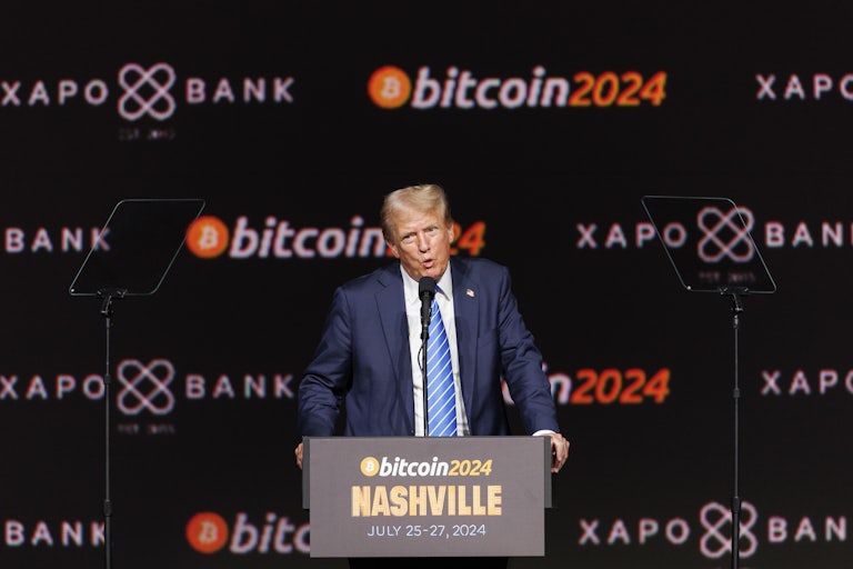 Donald Trump speaks at the annual Bitcoin conference