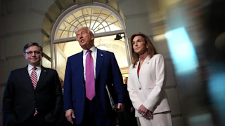 Trump, House Speaker Mike Johnson, and Rep. Lisa McClain