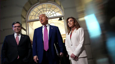 Trump, House Speaker Mike Johnson, and Rep. Lisa McClain