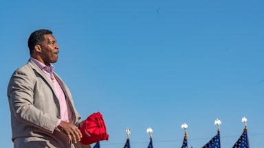 Herschel Walker at a Trump rally in Georgia in March of 2022.