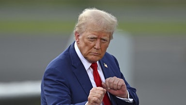 Donald Trump dances at a campaign event