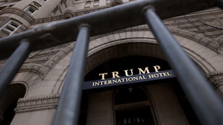 The front of President Donald Trump's hotel in Washington, D.C.