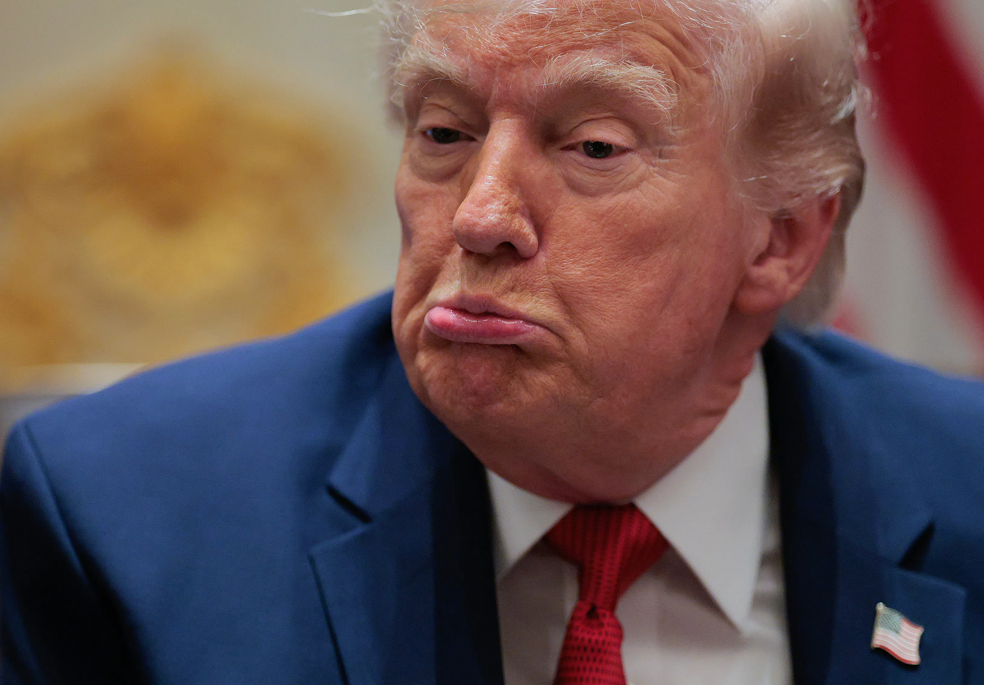 Donald Trump pouts