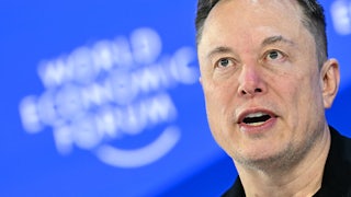 Elon Musk speaks during the World Economic Forum
