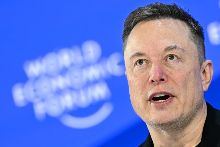 Elon Musk speaks during the World Economic Forum