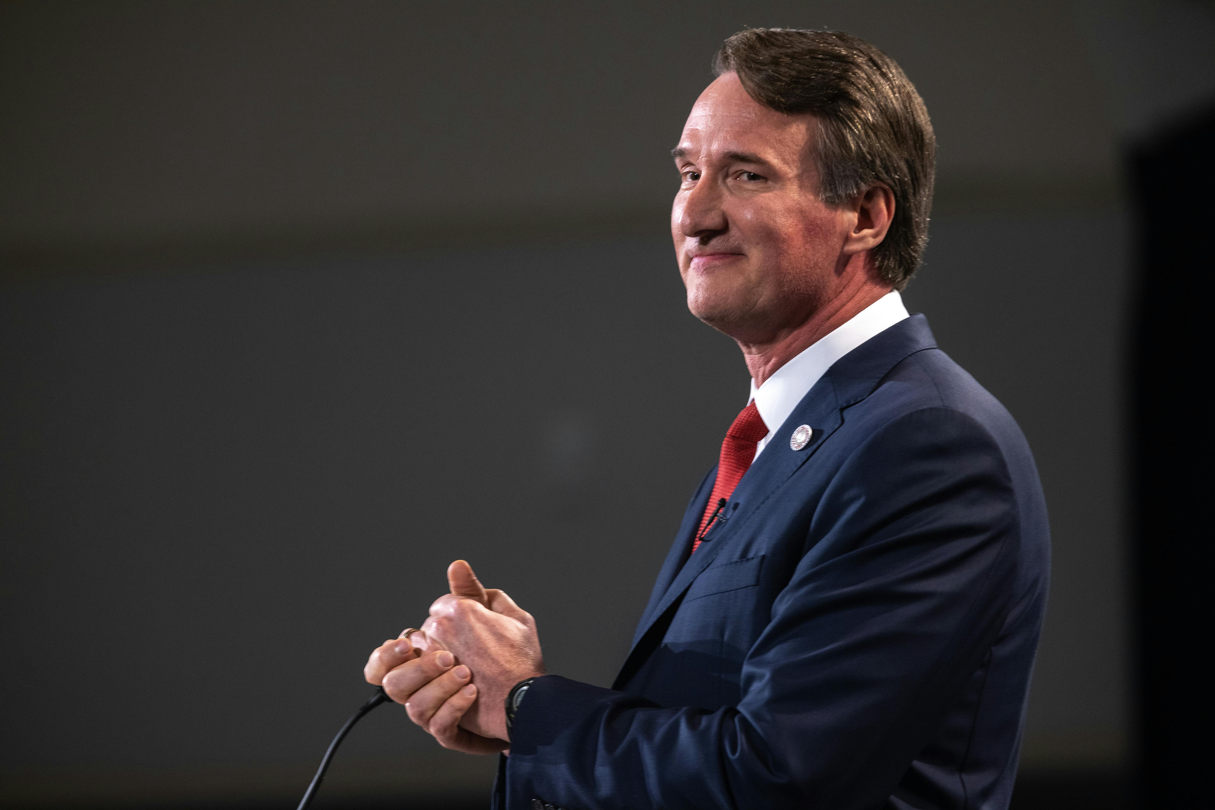 Gov. Glenn Youngkin of Virginia speaks at the Ronald Reagan Presidential Library on May 1, 2023 in Simi Valley, California.