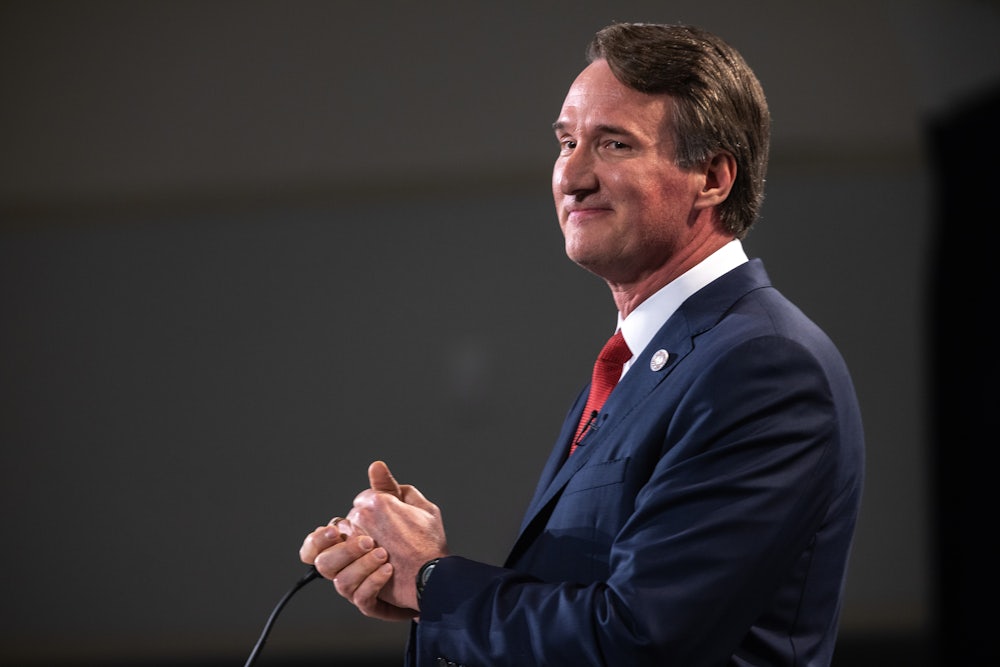 Gov. Glenn Youngkin of Virginia speaks at the Ronald Reagan Presidential Library on May 1, 2023 in Simi Valley, California.
