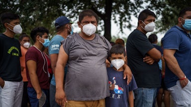 Guatemalan Jose Aroche in a migrant camp in Mexico