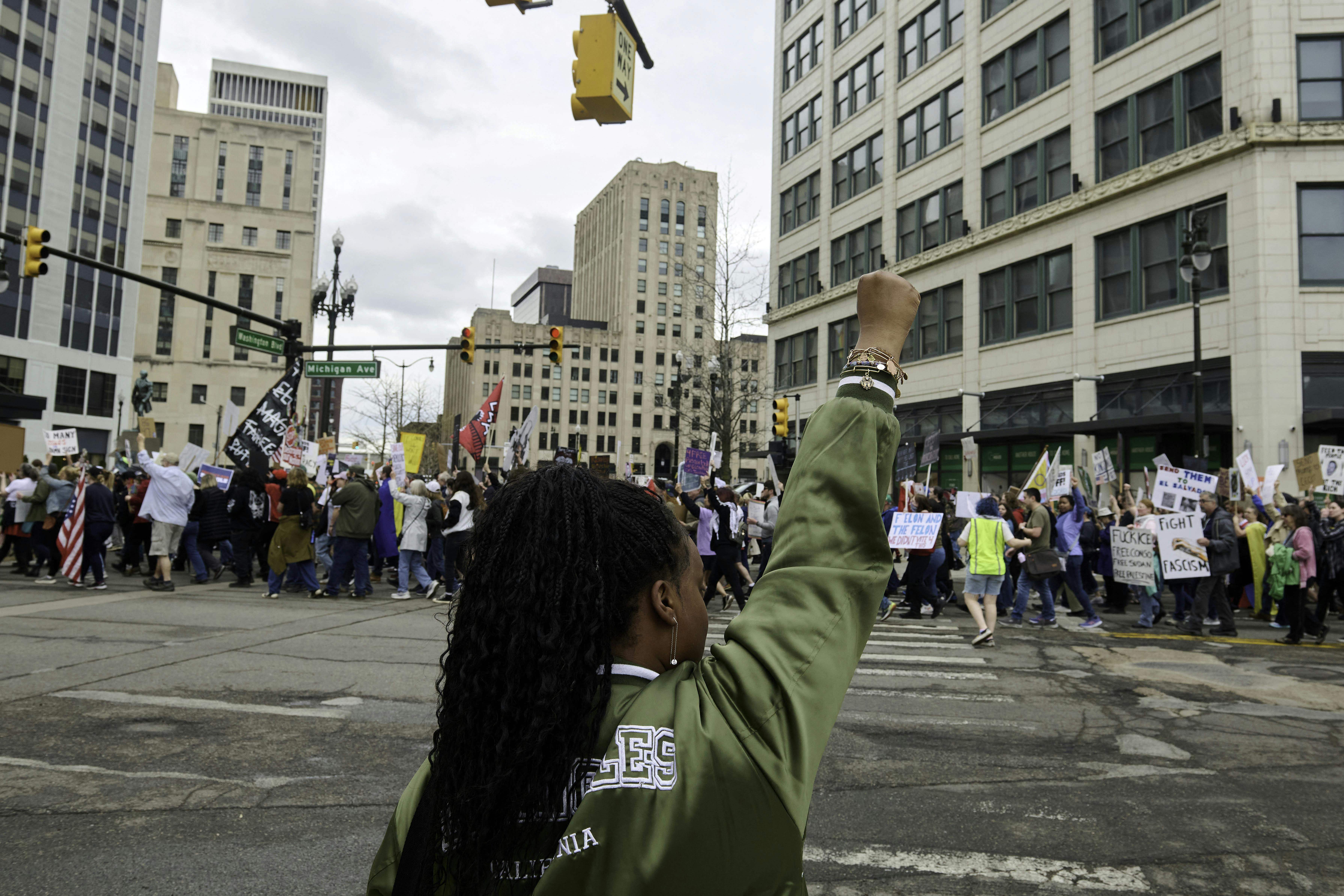 A protest in Detroit earlier this year 