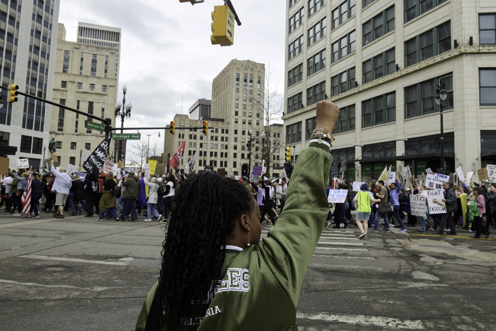 A protest in Detroit earlier this year