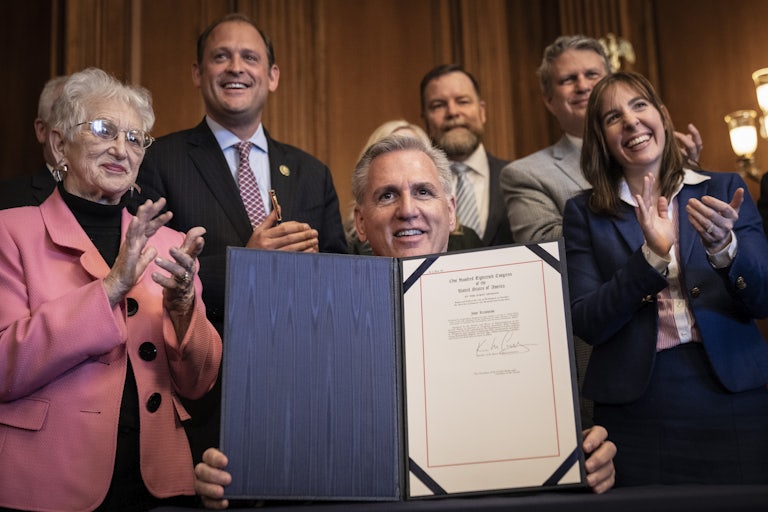 Speaker Kevin McCarthy signs an anti-ESG resolution