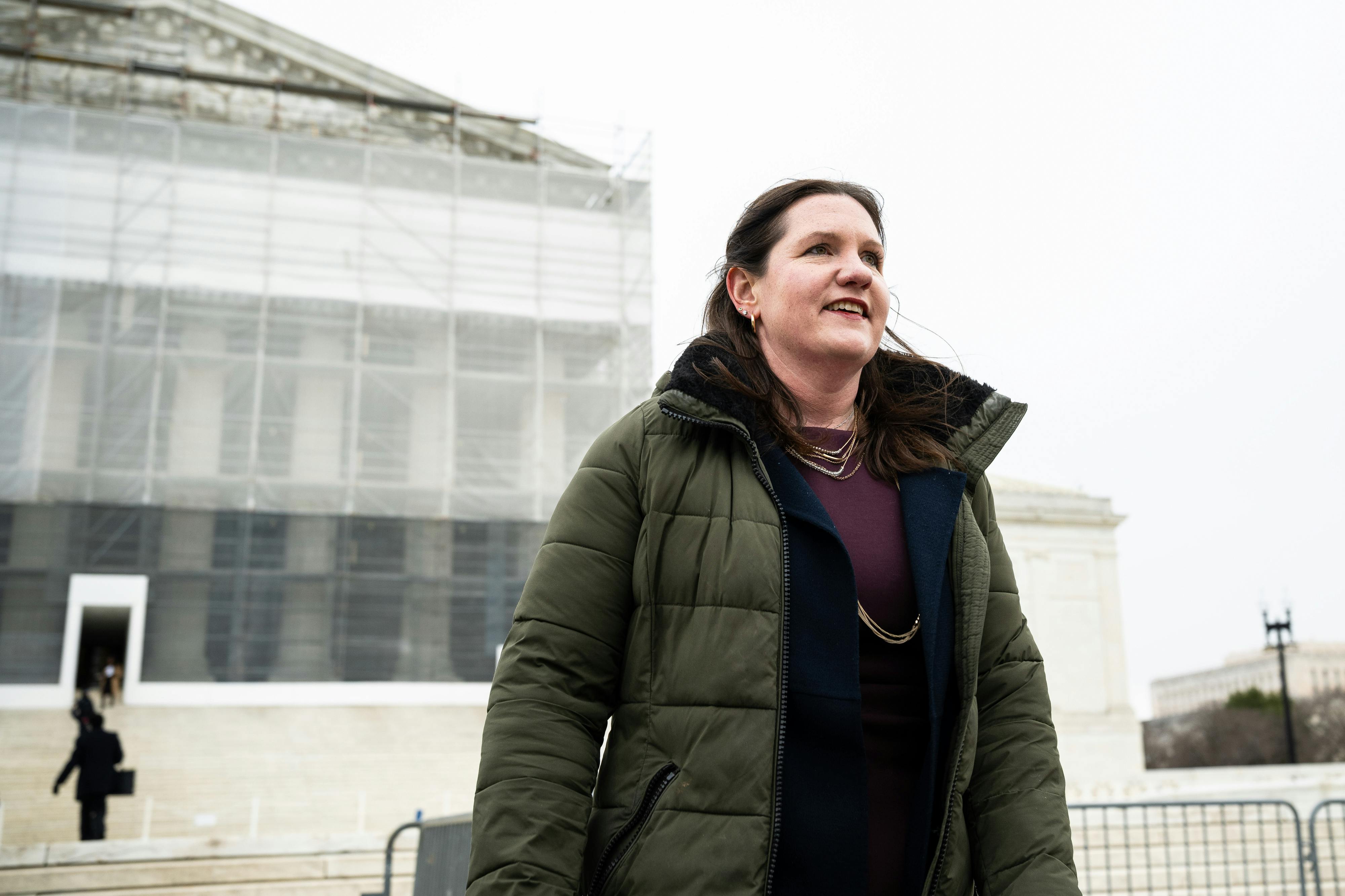 Rebecca Slaughter, former commissioner at the Federal Trade Commission departs the U.S. Supreme Court. The Court’s conservative bloc signaled that it’s poised to give the president control over potentially dozens of traditionally independent federal agencies.