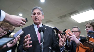 West Virginia Senator Joe Manchin speaks to reporters at the U.S. Capitol