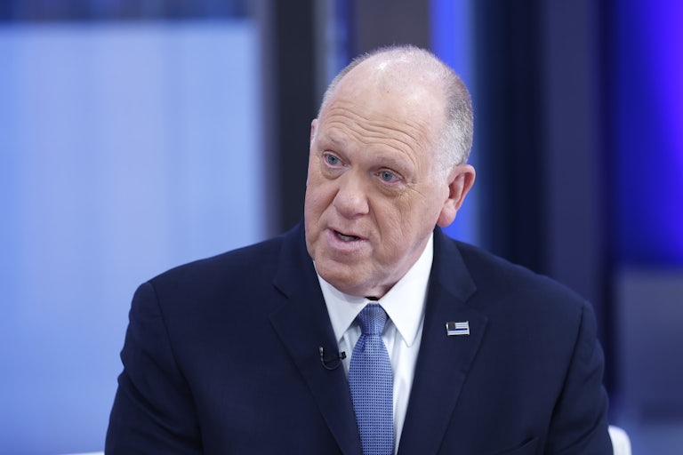 Tom Homan speaks while on the set of Fox & Friends