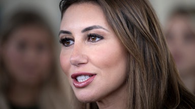 Alina Habba speaks to reporters outside the White House