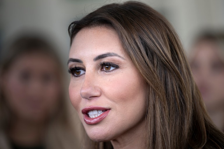Alina Habba speaks to reporters outside the White House