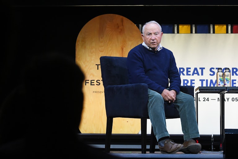 Yvon Chouinard sits while speaking.