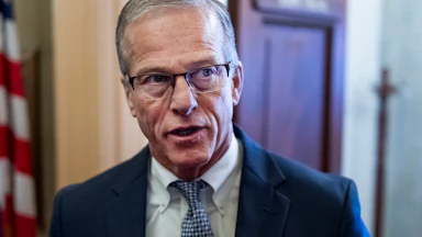 Senate Majority Leader John Thune speaks