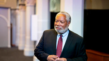 Smithsonian Secretary Lonnie Bunch III smiles for the camera