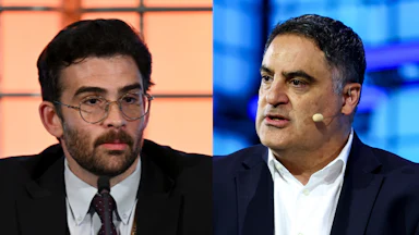 Hasan Piker and Cenk Uygur splitscreen