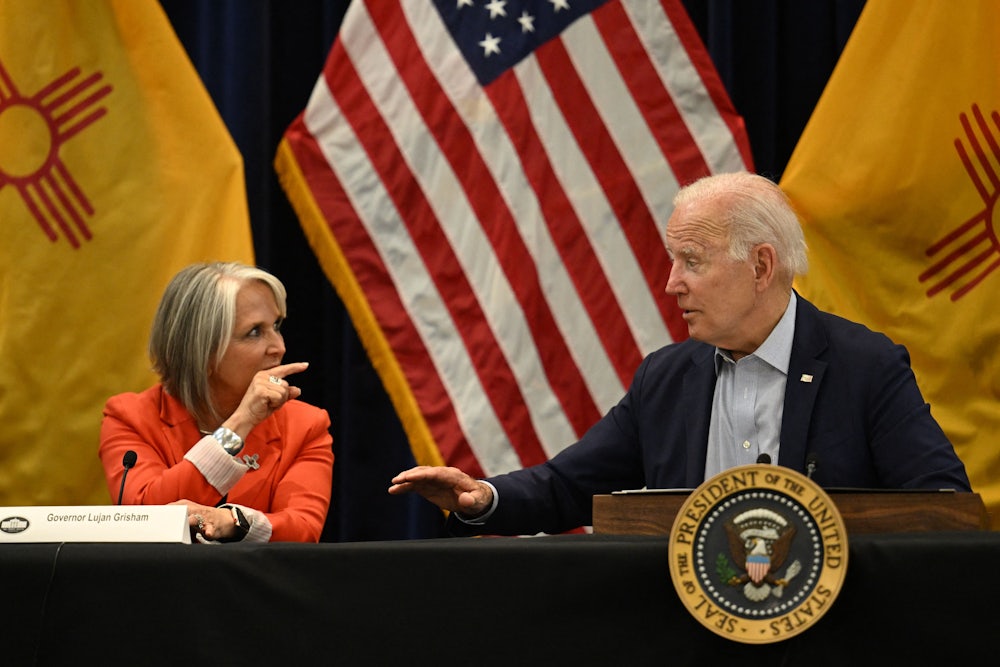 Governor Michelle Lujan meeting with President Biden in 2002