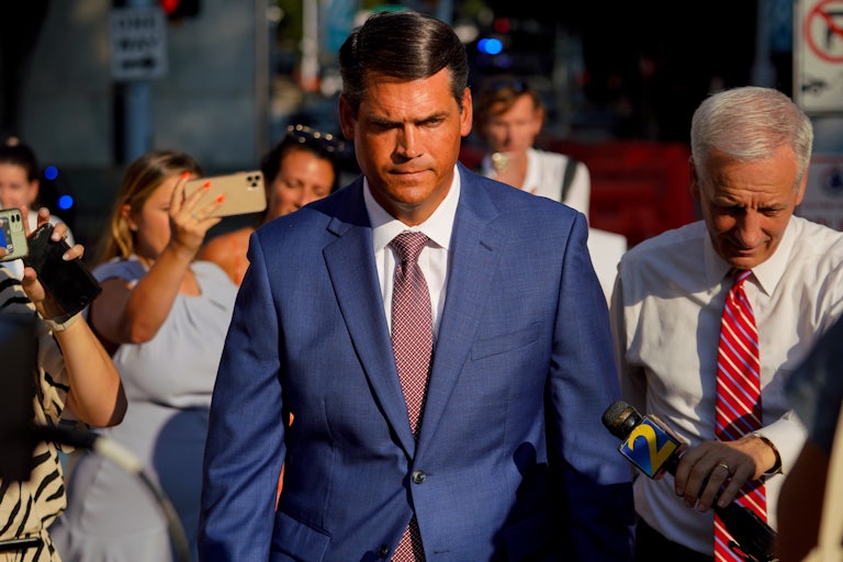 Geoff Duncan looks down as he walks