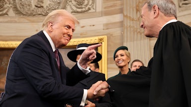 Trump and Chief Justice John Roberts at the 60th presidential inauguration