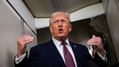 Donald Trump aboard Air Force One