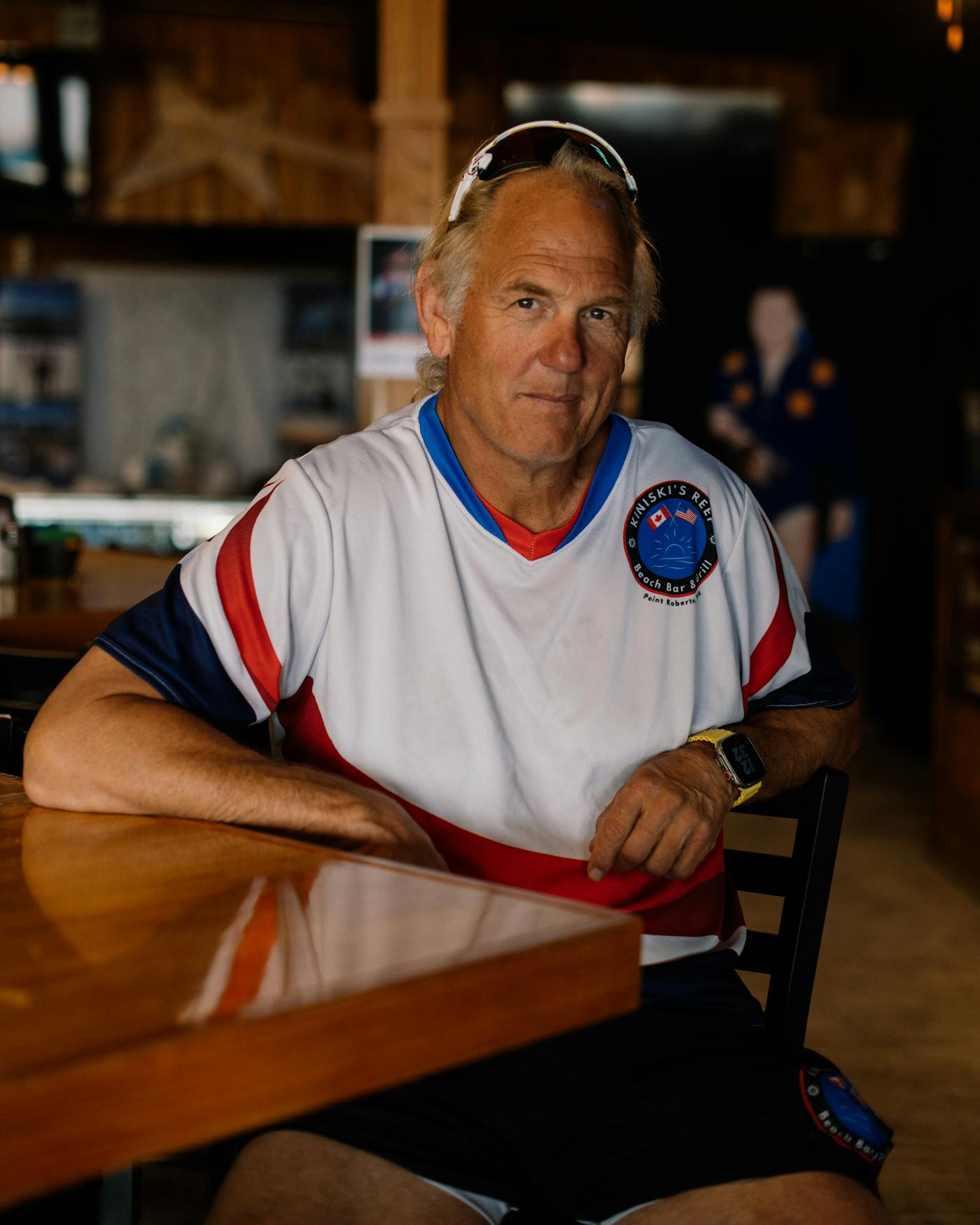 A portrait of bar owner Nick Kiniski whosaid, “It’s very hard to do business in Point Roberts.”