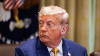 Trump turns his head looking perturbed