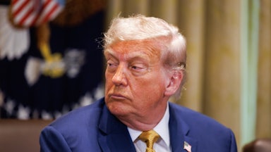 Trump turns his head looking perturbed