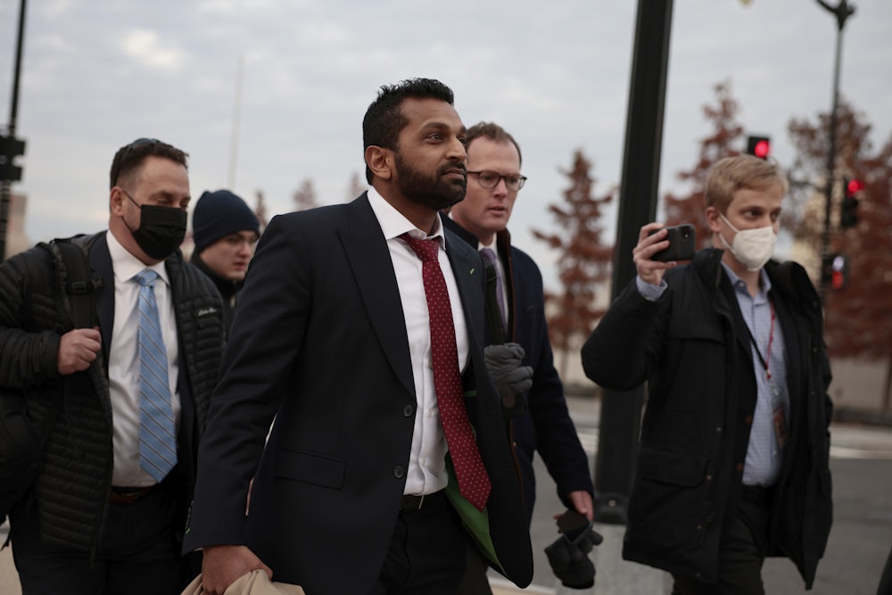 Kash Patel, Trump's nominee to run the FBI, is followed by reporters as he departs from a deposition meeting on Capitol Hill with the House select committee investigating the January 6th attack.