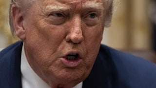 Donald Trump glowers