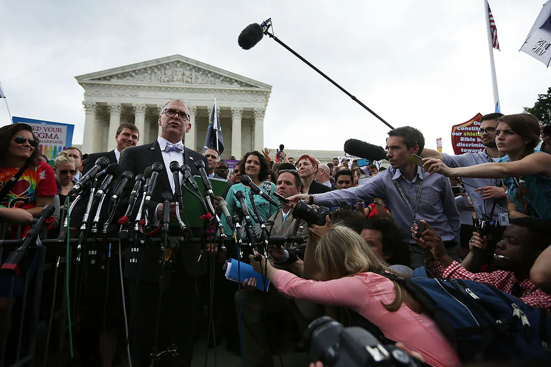 plaintiff Jim Obergefell speaks the day same-sex marriage was legalized.