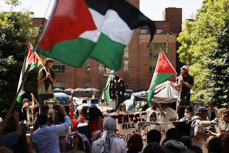 Students rally in support of Palestine on the George Washington University campus