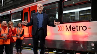 British Prime Minister Keir Starmer giving a speech